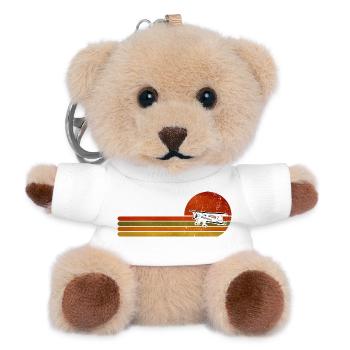 Retro Flugzeug Sunset Stripes - Teddy Schlüsselanhänger - Weiß - Vorne