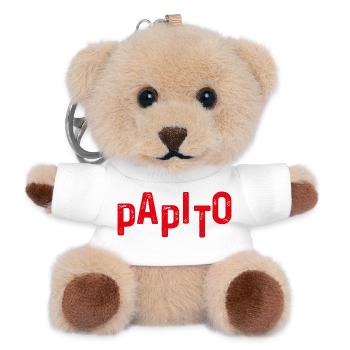 Papito Distressed Red Letters - Teddy Keyring - white - Front