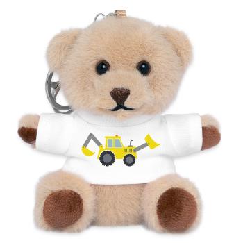 Backhoe loader - Teddy Keyring - white - Front