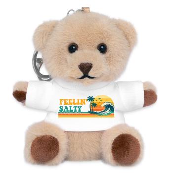 Fühle mich salzig Retro Spring Break Kreuzfahrturlaub - Teddy Schlüsselanhänger - Weiß - Vorne