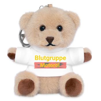 Blutgruppe Motoröl  - Teddy Schlüsselanhänger - Weiß - Vorne