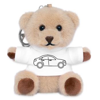 Conception de voiture - Porte-clés ourson - blanc - Devant