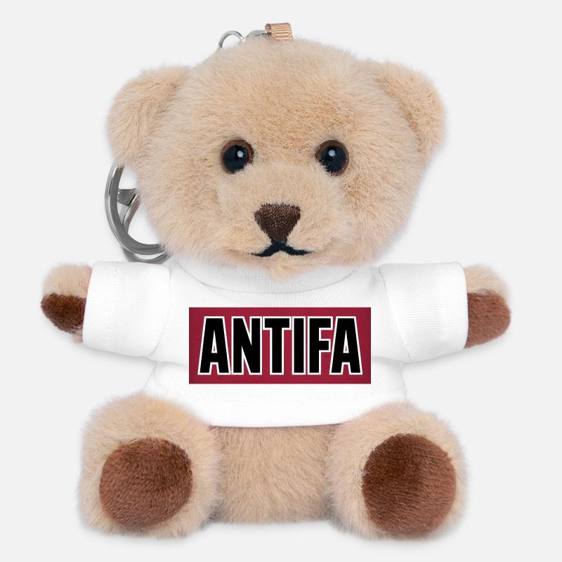 Antifa - Produits dérivés antifascistes - Porte-clés ourson - blanc