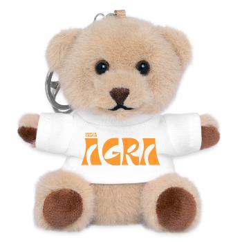 Agra India Bold Typography - Teddy Keyring - white - Front