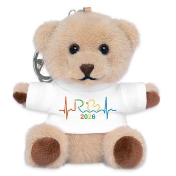 Bunte Pension 2026 - Retirement - Pension EKG Puls - Teddy Keyring - white - Front