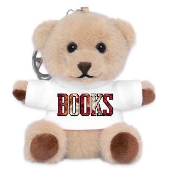 Motif de lettres florales - Porte-clés ourson - blanc - Devant