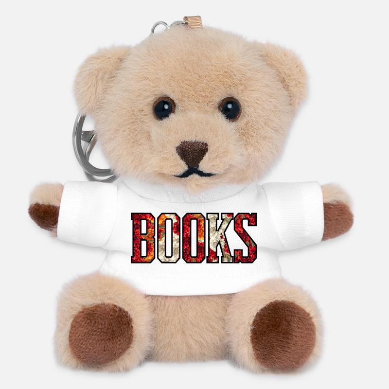 Blütenbuchstaben-Design - Teddy Schlüsselanhänger - Weiß