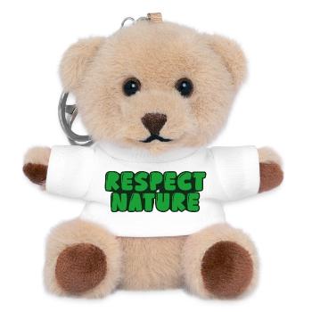 Respecter la nature - Porte-clés ourson - blanc - Devant