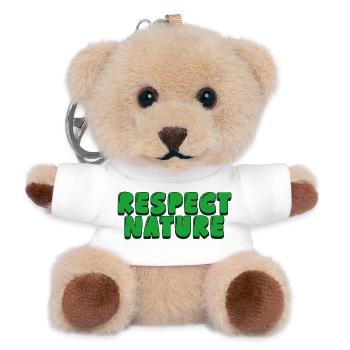 Respecter la nature - Porte-clés ourson - blanc - Devant