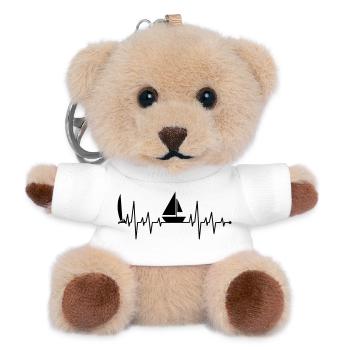 Segelboot Herzschlag - Teddy Schlüsselanhänger - Weiß - Vorne
