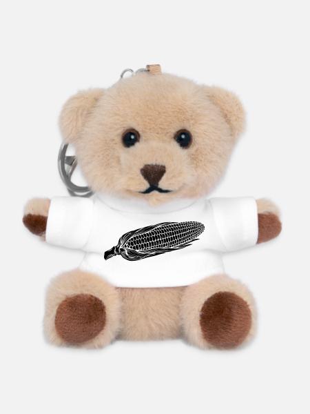 Mais-auf-Kolben-Silhouette - Teddy Schlüsselanhänger - Weiß
