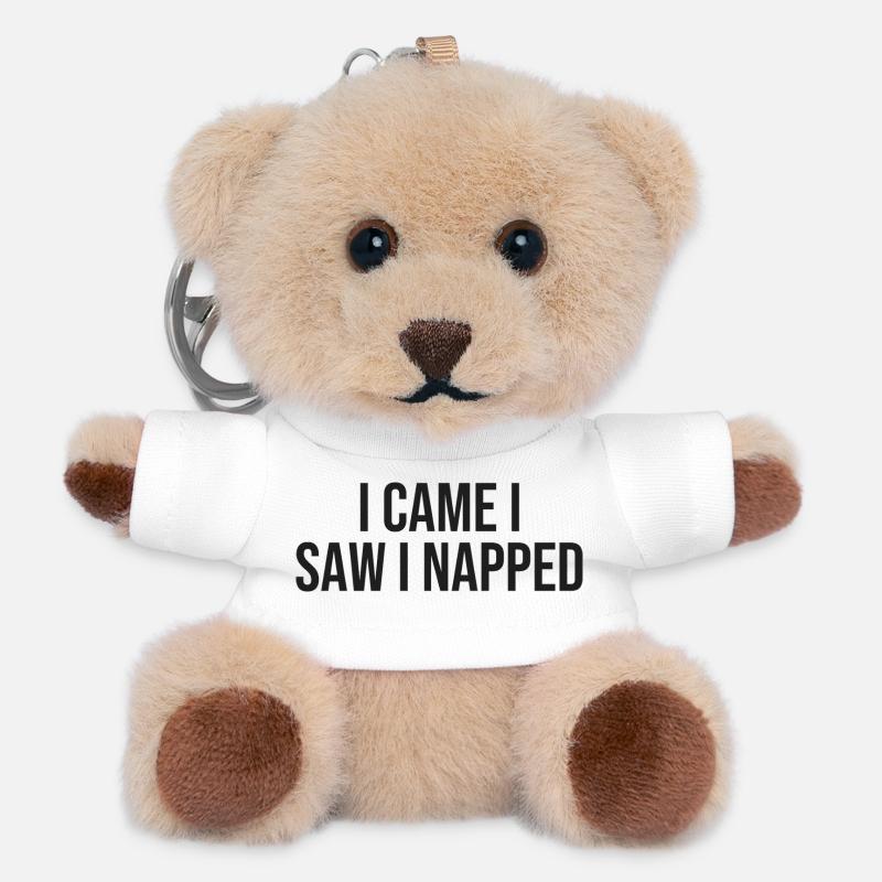 I Came I Saw I Napped - Teddy Keyring - white