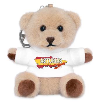 Asturien Spanien Retro Region Landkarte Souvenir - Teddy Schlüsselanhänger - Weiß - Vorne
