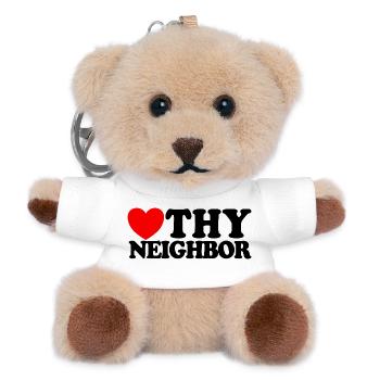 Love Your Neighbor – Christian Faith – Jesus - Teddy Keyring - white - Front