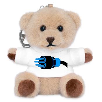 High Current Plug Electrician - Teddy Keyring - white - Front
