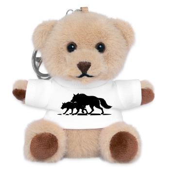 T-Shirt Loups Meute – Wolf Pack Stärke - Teddy Schlüsselanhänger - Weiß - Vorne
