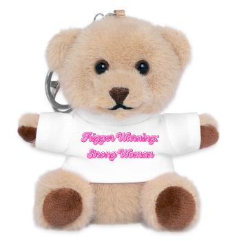Trigger Warning: Strong Woman - Teddy Schlüsselanhänger - Weiß - Vorne
