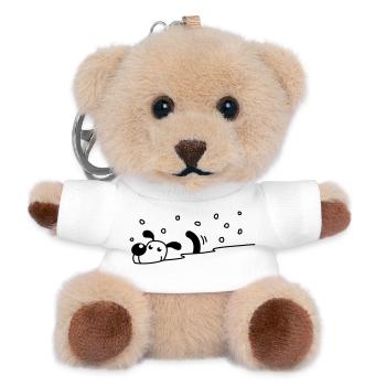 Cute dog in the snow - Teddy Keyring - white - Front