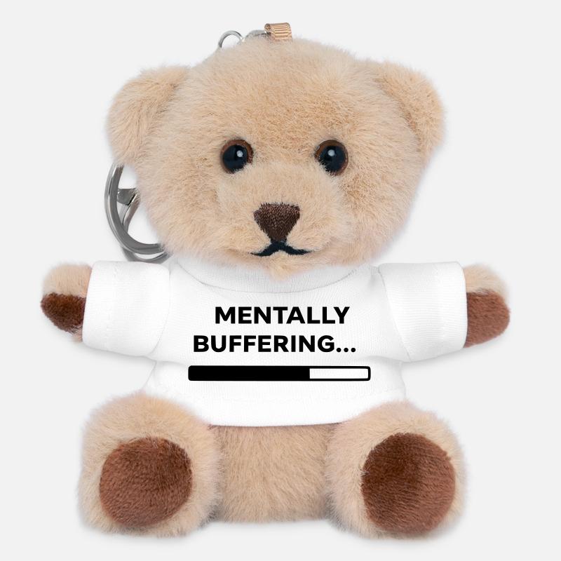 AMORTISSEMENT MENTAL... | Conception minimale de barres de chargement - Porte-clés ourson - blanc