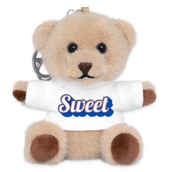 Sweet Retro Schriftzug Vintage - Teddy Schlüsselanhänger - Weiß - Vorne