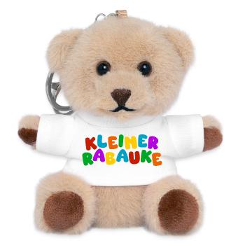 Kleiner Rabauke - bunte Typo - Teddy Schlüsselanhänger - Weiß - Vorne