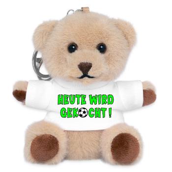 Fußball Sprüche Kochen - Teddy Schlüsselanhänger - Weiß - Vorne