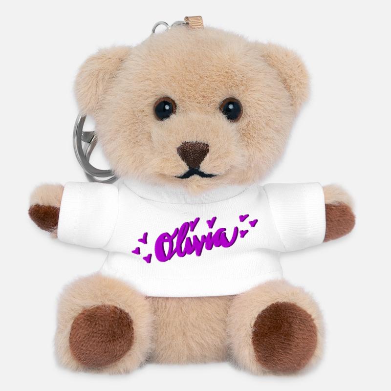 Olivia - Teddy Keyring - white