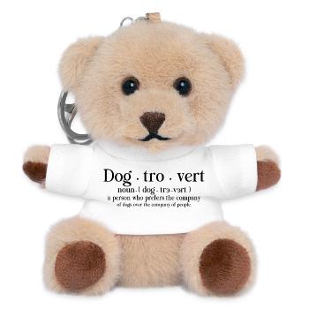 Dogtrovertiert Introvertiert Hundebesitzer - Teddy Schlüsselanhänger - Weiß - Vorne