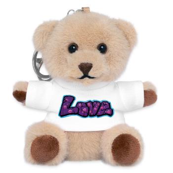 Love Graffiti Bubbelbuchstaben - Teddy Keyring - white - Front