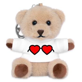 Lunettes pour cœur - Porte-clés ourson - blanc - Devant