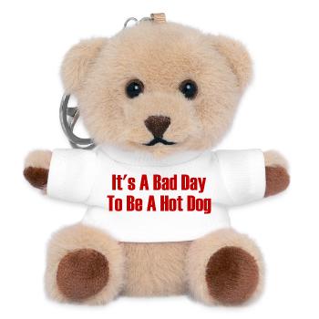 Today is a bad day to be a hotdog - Teddy Keyring - white - Front