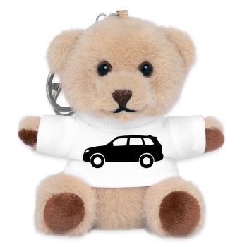 Silhouette de la voiture - Porte-clés ourson - blanc - Devant