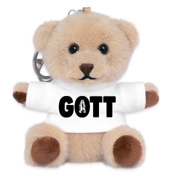 God - Prayer - Praying Hands - Teddy Keyring - white - Front