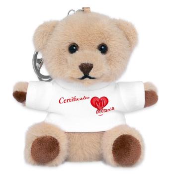 Certificado con mi corazón— Certified with My Hear - Porte-clés ourson - blanc - Devant