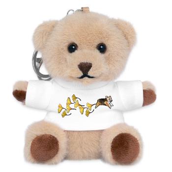 Ginkgo Garden Corgi Trail - Teddy Keyring - white - Front