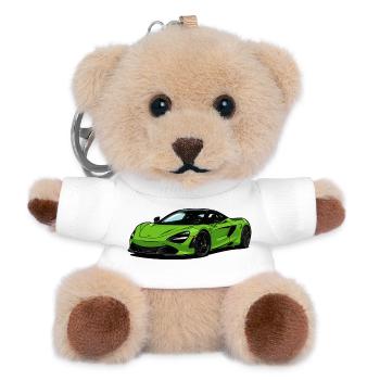 Limettengrünes Supercar–Illust - Teddy Schlüsselanhänger - Weiß - Vorne