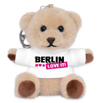 Berlin Love It Pink Stamp - Teddy Schlüsselanhänger - Weiß - Vorne