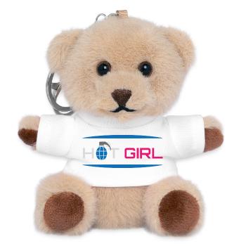 Heißes Mädchen-Bösewicht-Attitüde - Teddy Schlüsselanhänger - Weiß - Vorne