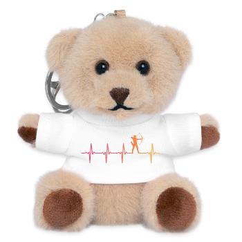 Bogenschießen Sonnenuntergang Herzschlag des Bogenschießens - Teddy Schlüsselanhänger - Weiß - Vorne
