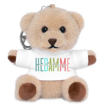 Sage-femme avec design de cœur - Porte-clés ourson - blanc - Devant