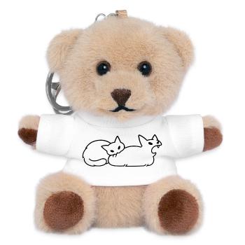 Amoureux des Chats Humour Chat Mignon Original - Teddy Keyring - white - Front