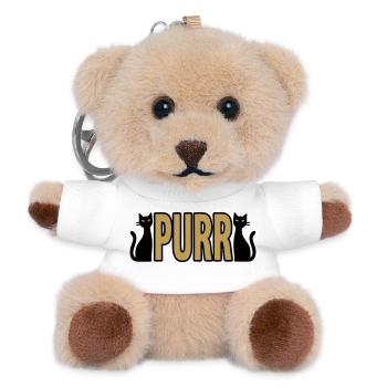 Purr Katzen Schriftzug Logo - Teddy Schlüsselanhänger - Weiß - Vorne