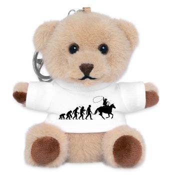 Cowboy Evolution Western Stil Rodeo Lassowerfer - Teddy Schlüsselanhänger - Weiß - Vorne