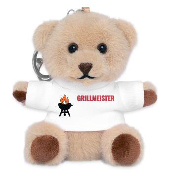 Grillmeister Icon Shirt – BBQ T-Shirt Geschenkidee - Teddy Schlüsselanhänger - Weiß - Vorne