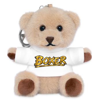 Boxer Gold Brush Logo - Teddy Schlüsselanhänger - Weiß - Vorne