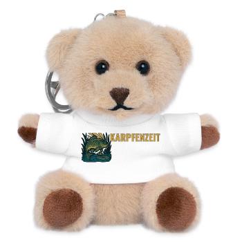 Karpfenangeln Karpfenzeit. - Teddy Schlüsselanhänger - Weiß - Vorne