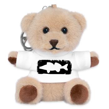 Zander im Farbstrich - schwarz - Teddy Schlüsselanhänger - Weiß - Vorne