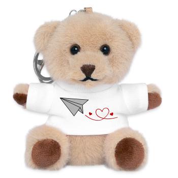 Herzflug Papierflieger - Teddy Schlüsselanhänger - Weiß - Vorne