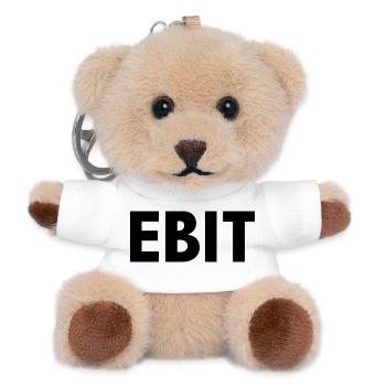 EBIT Minimalistisches Finanzen & Bürohumor Design - Teddy Schlüsselanhänger - Weiß - Vorne