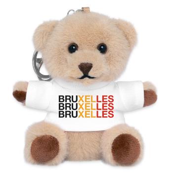 BRUXELLES Brussels - Brussels Belgium Belgian Flag - Teddy Keyring - white - Front